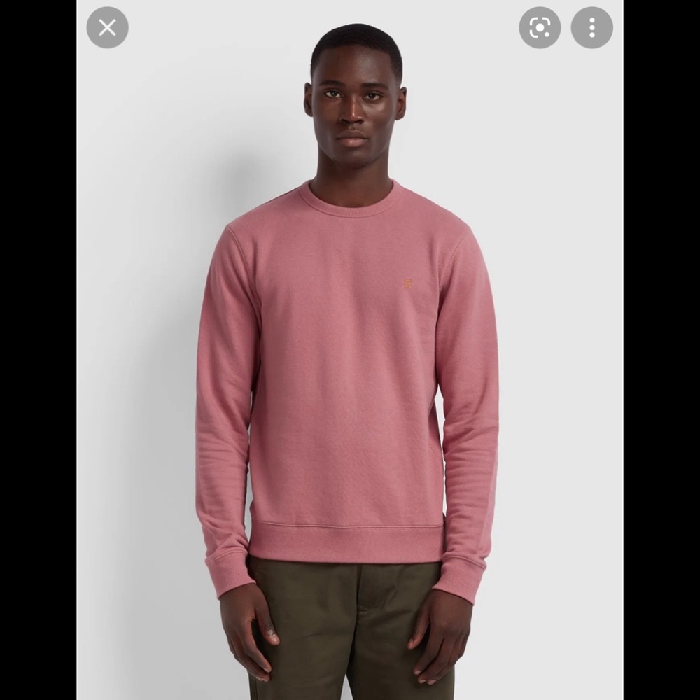 ASPESI MENS 💯 COTTON CREW NECK PULLOVER SHIRT SIZE XXL DUSTY ROSE NWT